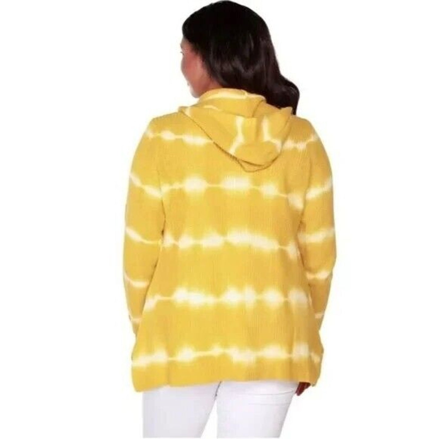 Belle by Belldini Tie Dye Hooded Cardigan Sweater XL/Extra Large Honey Gold NWT