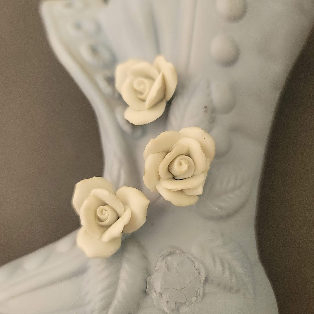 Vintage Concepts Intl Light Blue Porcelain Capodimonte Boot Shoe Vase 7" Tall