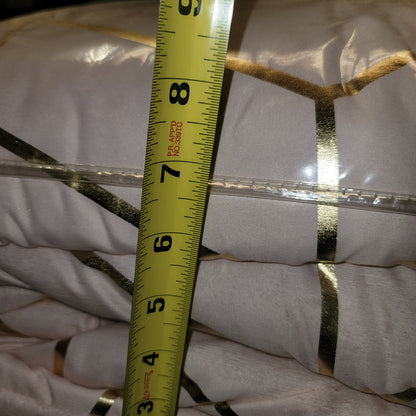Intelligent Design Khloe Metallic Printed Set QUEEN Pink Gold comforter shams