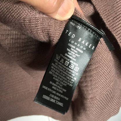 Ted Baker London 2XL Tunnel Pullover Sweater wool blend Long Sleeves Dusky Pink