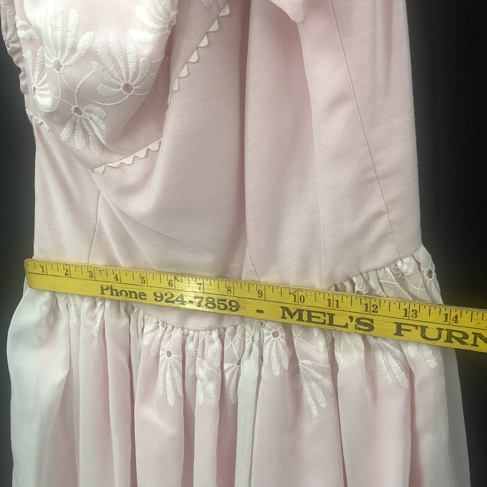 Vintage Joy Stevens One-Shoulder Eyelet Dress Small/Medium Retro Prom Glam