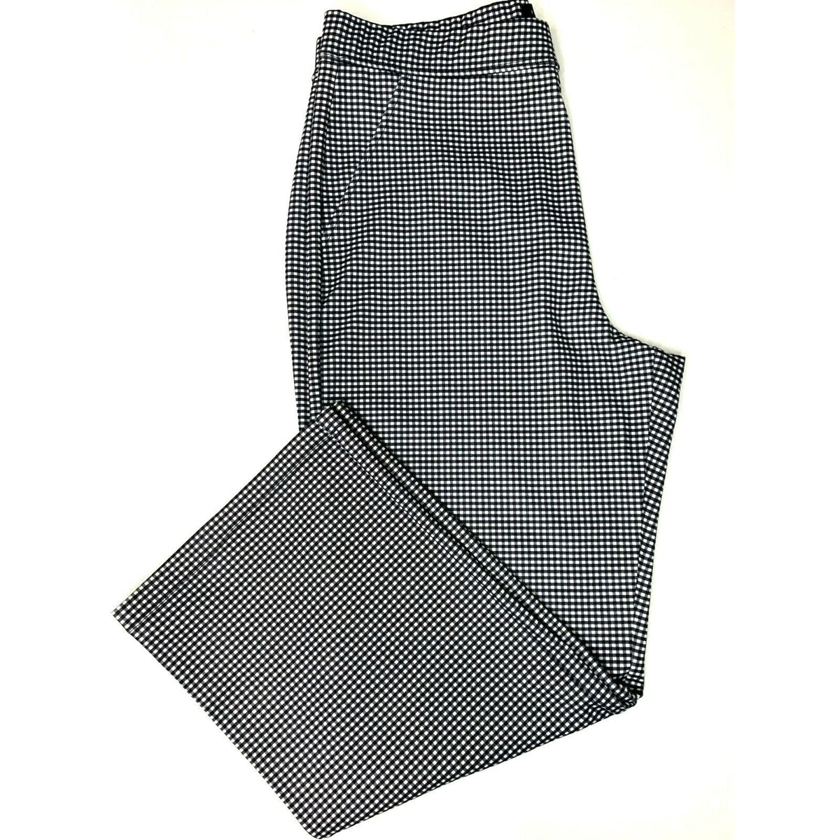 Sanctuary Pull On Flat Front Stretch Crop Pants Plus Sz 3X Black Mini Check NWT