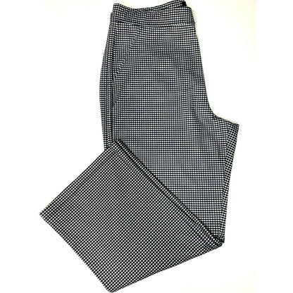Sanctuary Pull On Flat Front Stretch Crop Pants Plus Sz 3X Black Mini Check NWT