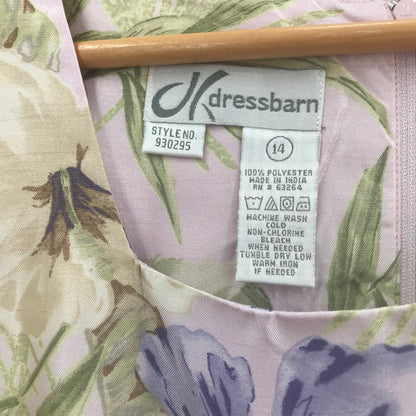 Dressbarn Lavender 2 Piece Set Button Down Shirt & Sleeveless Floral Tank Top 14
