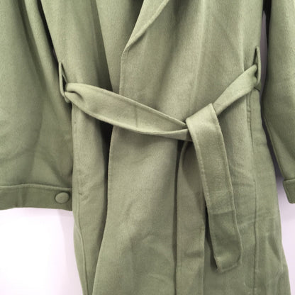 Belle & Bloom Stay Wild Oversized Wool Coat Belt Waist Solid Green Size Large