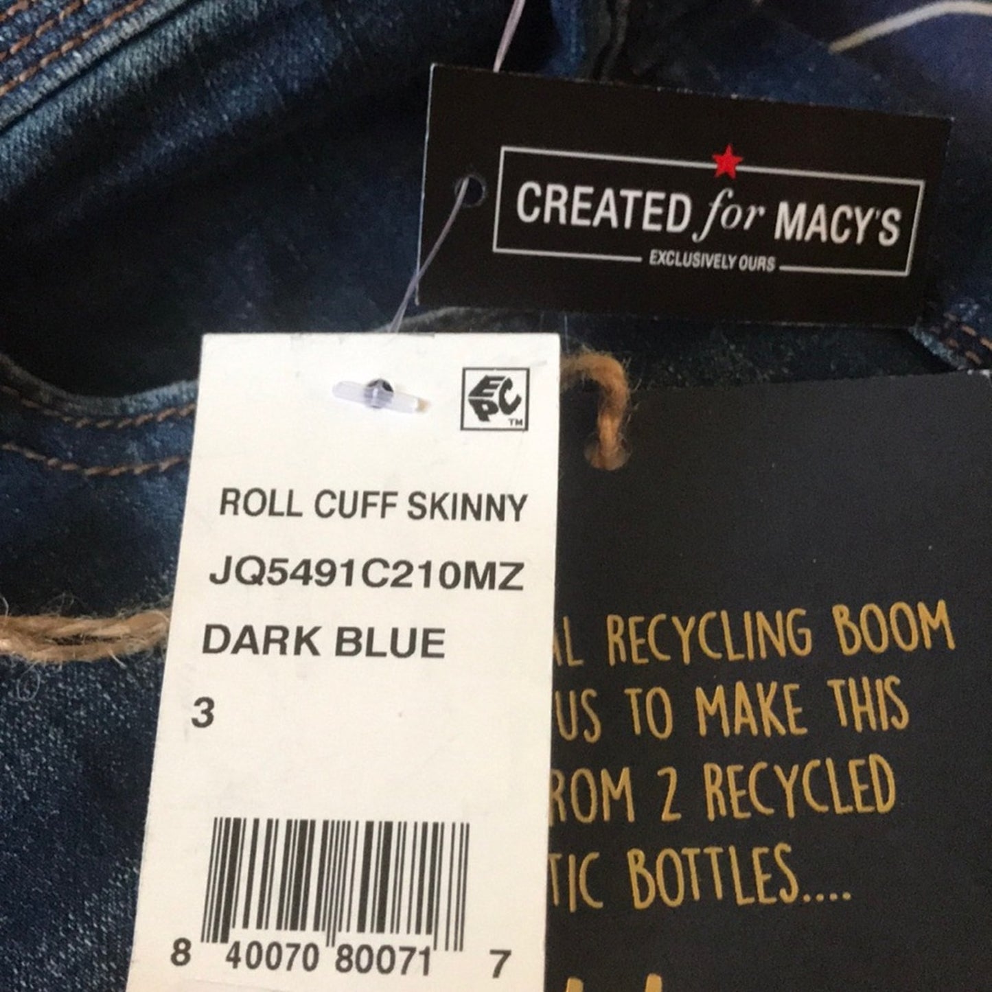 Índigo Rein Juniors Roll Cuff Skinny Blue Jeans Size 3/26WX27L