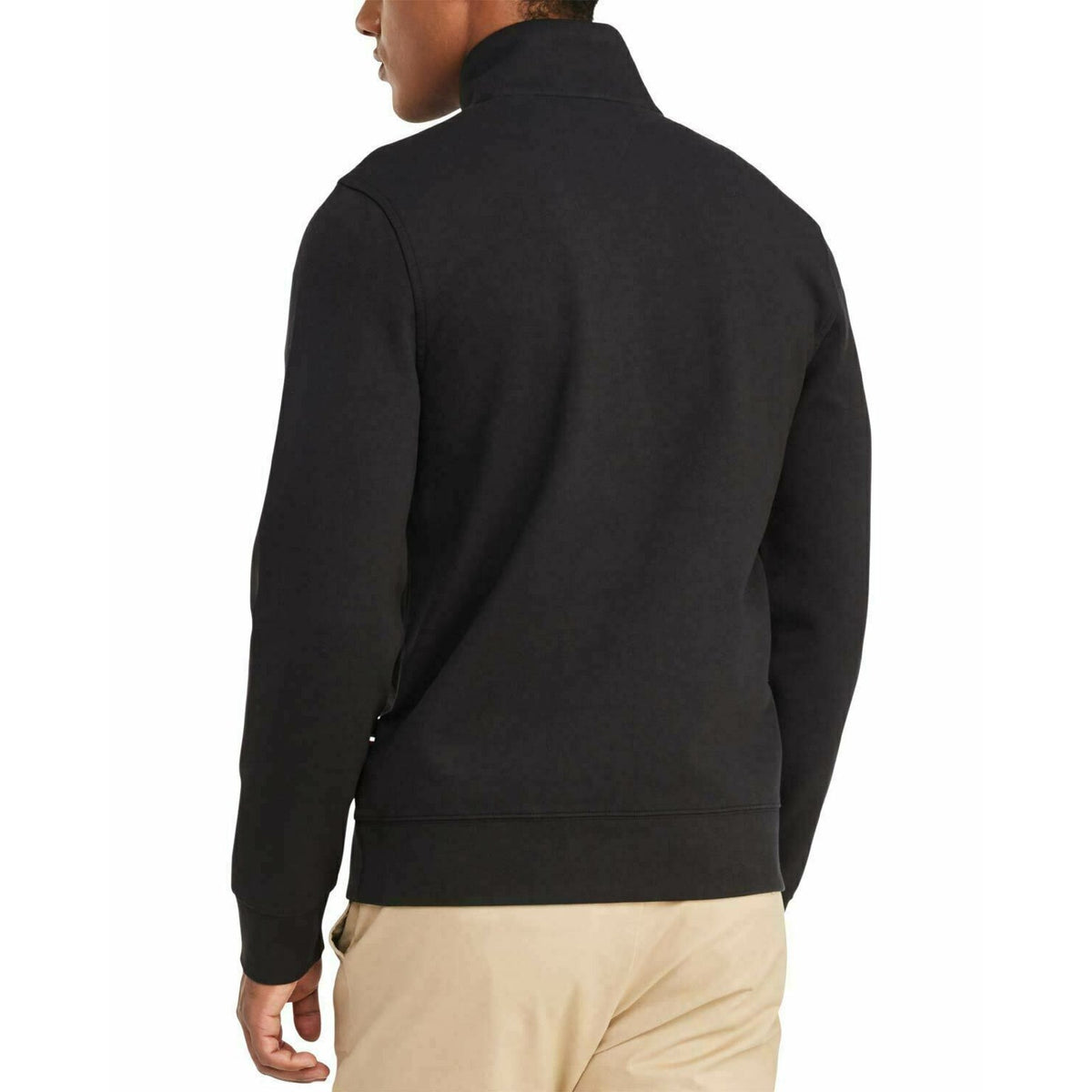 Tommy Hilfiger 1/4 Zip Mock Neck Pullover Sweater Long Sleeve Black X-Large