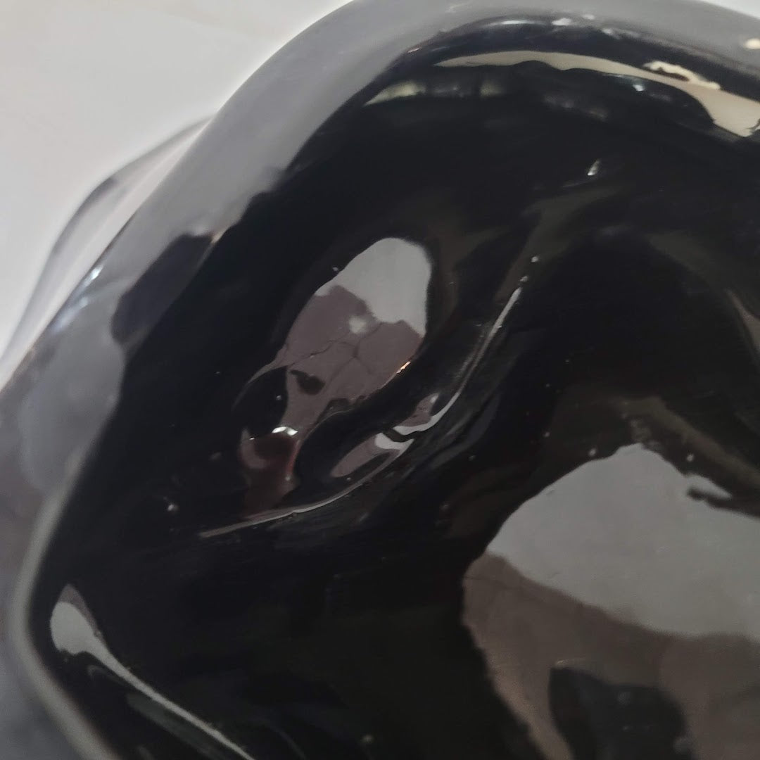 LARGE free form black ceramic Mid Century Modern Ashtray