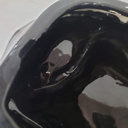 LARGE free form black ceramic Mid Century Modern Ashtray