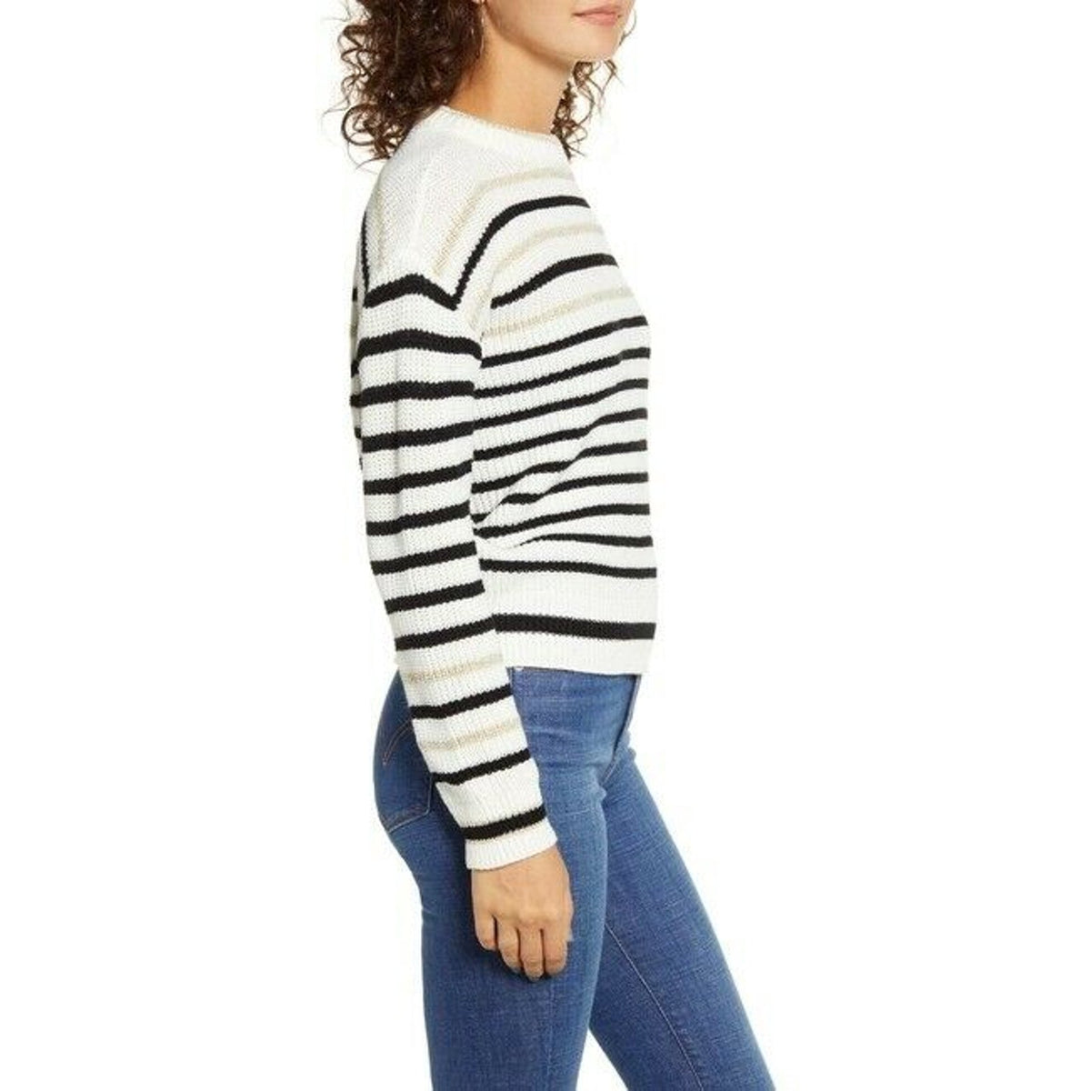 Love by Design Stripe Pullover Sweater Long Sleeves Crew Neck X-Large NWT