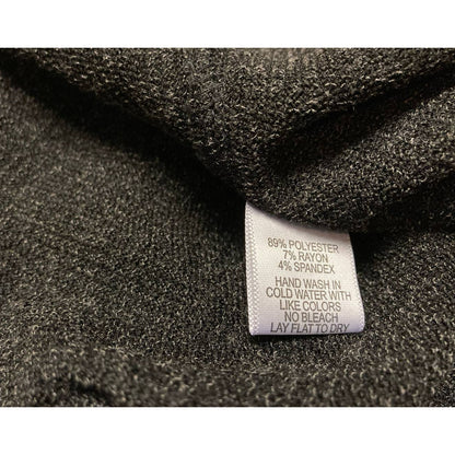 Gibsonlook Sweater Small Dark Gray Melange NEW Henley Crew Stretchy Knit Soft