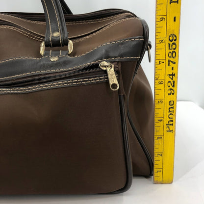 Verdi International VINTAGE Travel Tote top handle duffle Gym bag Carry on Brown