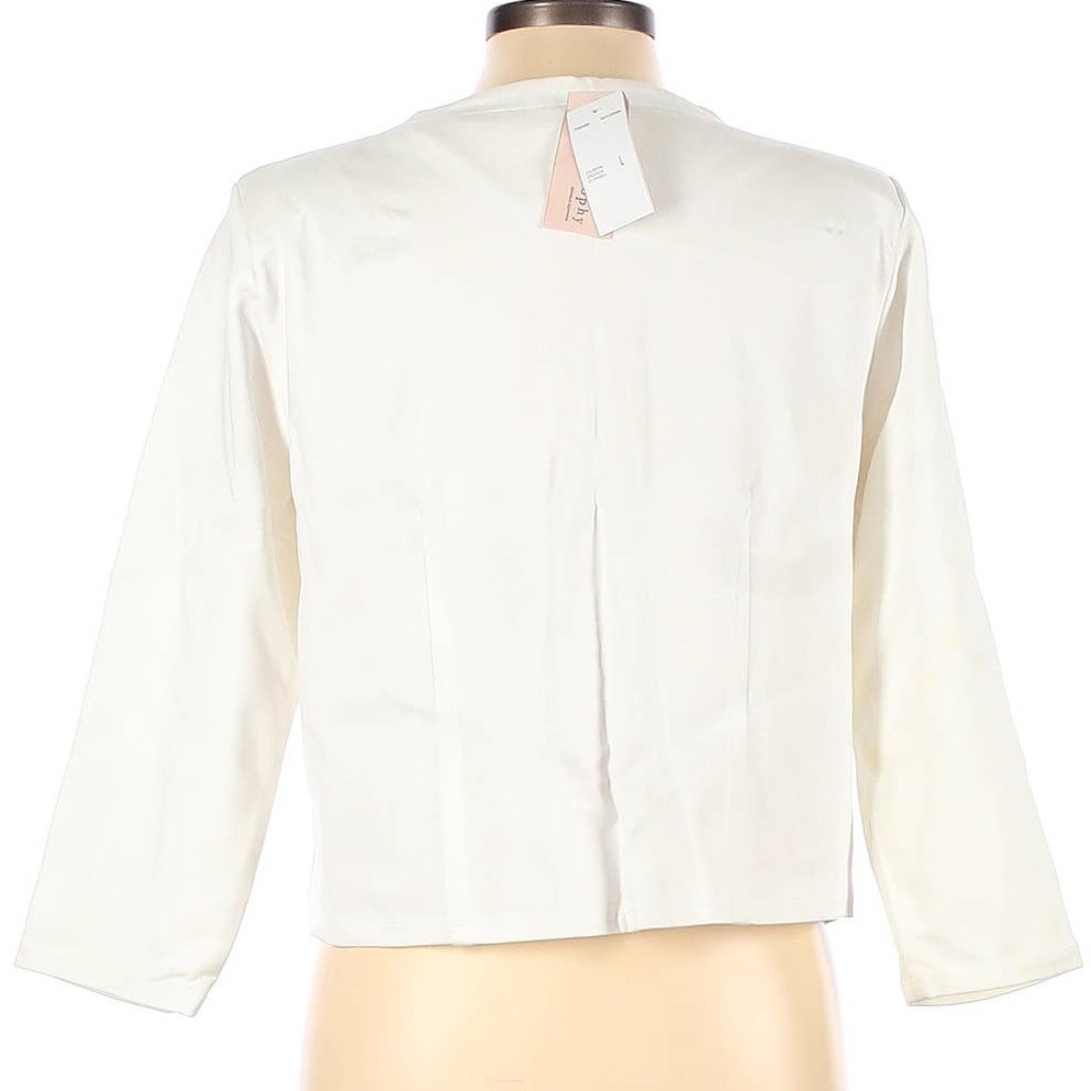 Philosophy Republic Clothing Jacket Size Large Ivory Open front Bolero Style NEW