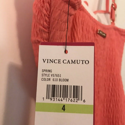 Vince Camuto Smocked Front Tie One Piece Swimsuit Size 4