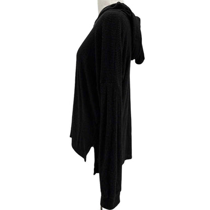 PST by Project Social T Wren Cozy Rib Hoodie Pullover XS/Extra Small Black NWT