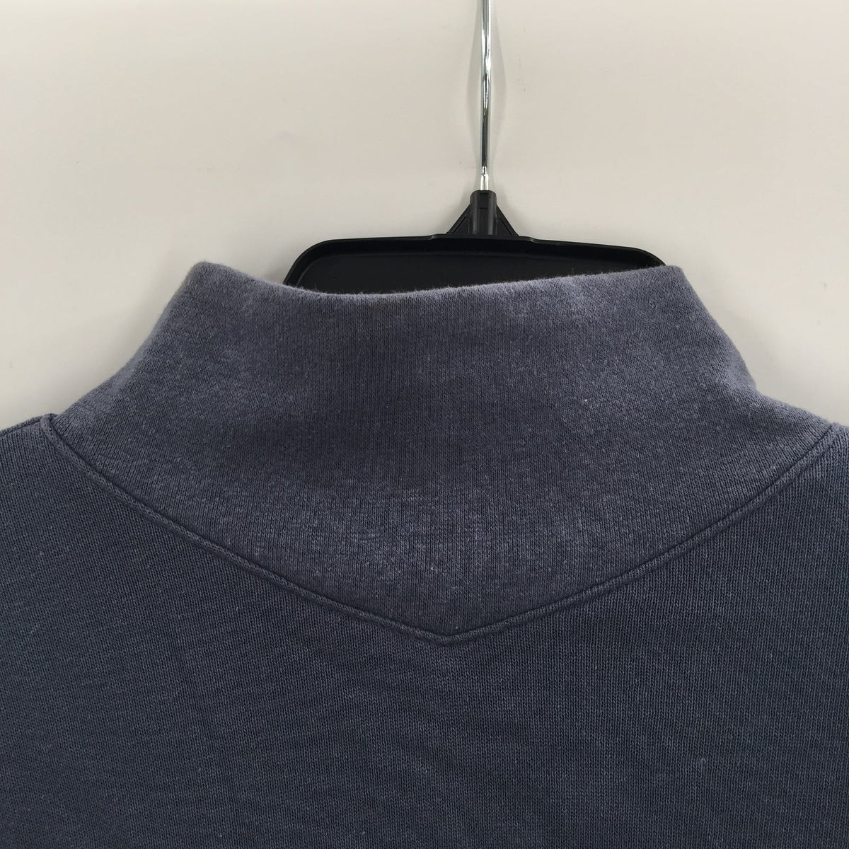 Madewell Slate Blue Raw Edge hem Sz Small Long Sleeve Low Turtle Neck Sweatshirt