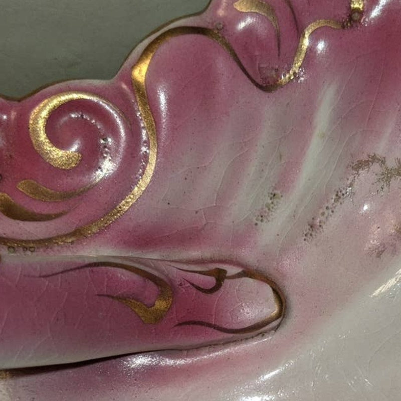 Limoge occo french porcelain dish with handle NAPPY candy  florals
