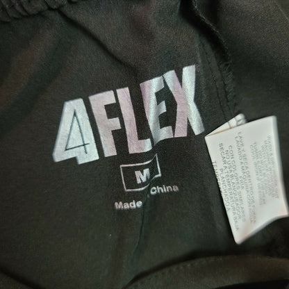4 Flex Sweatpants Elastic Waist Interior Drawstring Wide Leg Black Medium Nurses