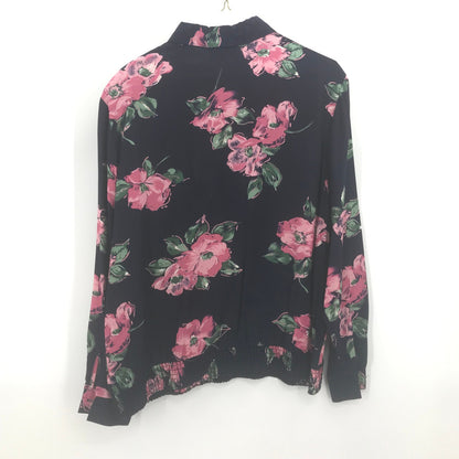 Alfred Dunner Women's Long Sleeves Button Up Shirt Top Floral Print Size 16