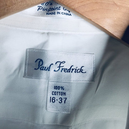 Paul Fredrick Button Down Shirt Long Sleeve Collared French Cuffs White Sz 16-37