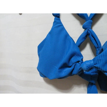 Bar III "Like It Or Knot" Swim Top - Marine Blue - Size MEDIUM swimwear textured