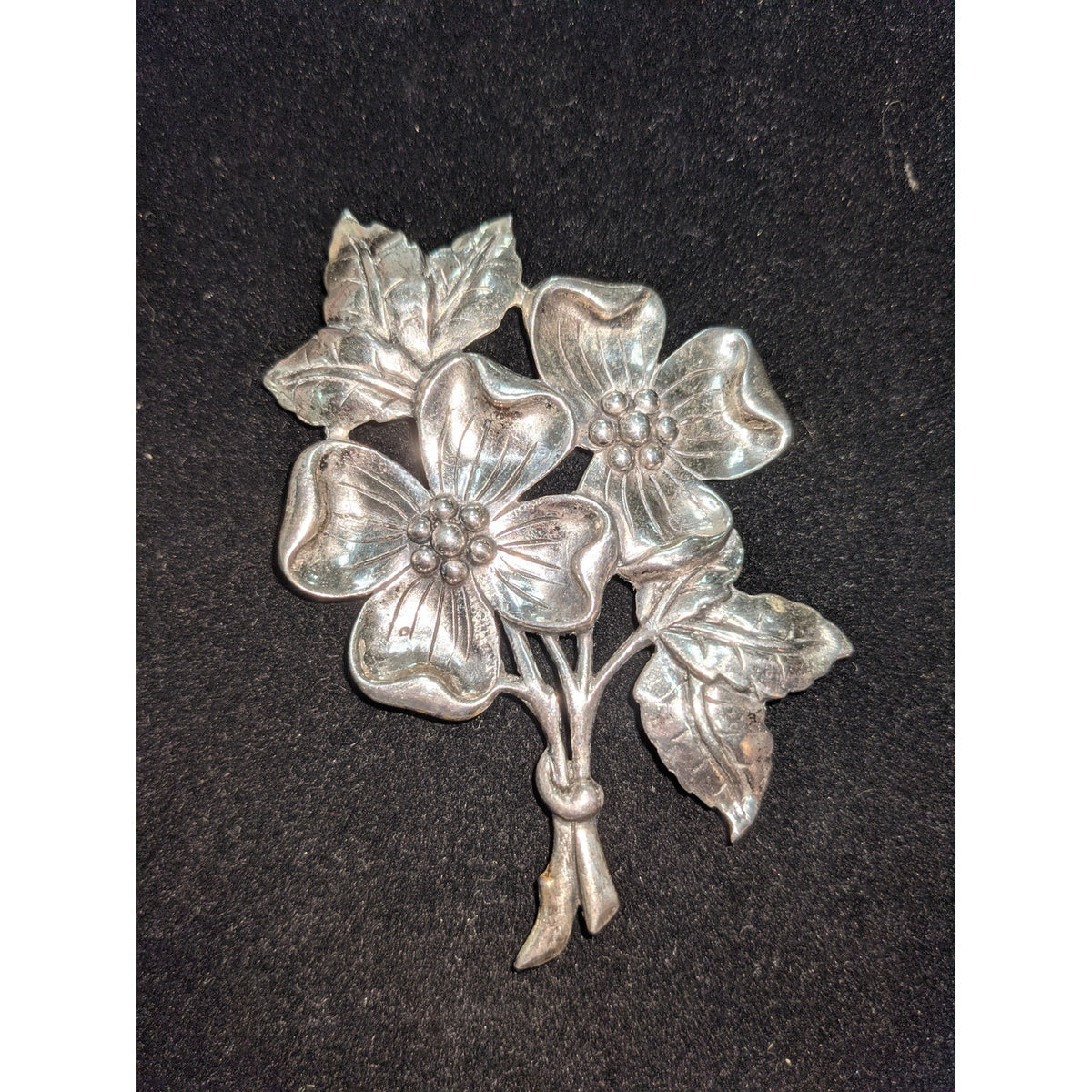 Vintage Danecraft Sterling Silver Brooch Flower Bouquet Pin Signed