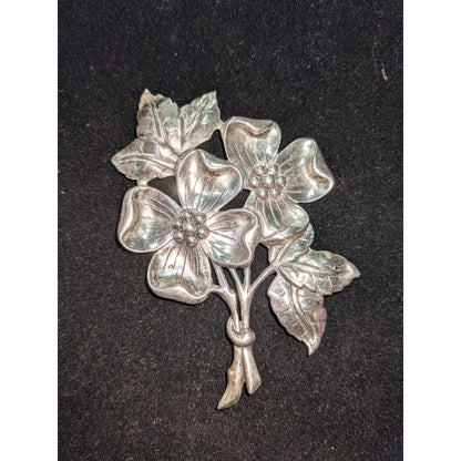 Vintage Danecraft Sterling Silver Brooch Flower Bouquet Pin Signed
