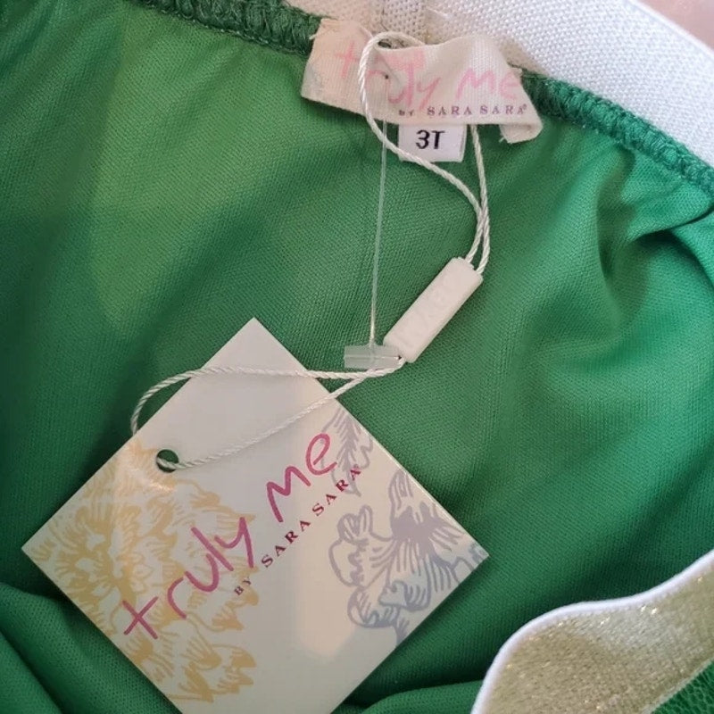 Truly me by Sara Sara Toddler Rainbow Tutu Tulle Skirt Size 3T Green Multi NWT