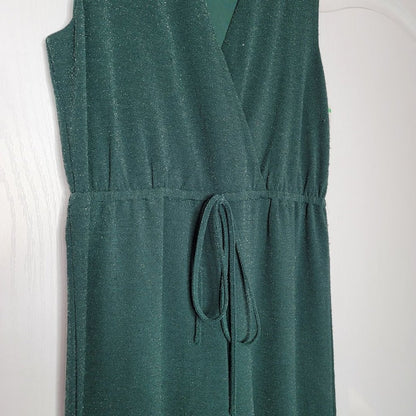 Chelsea.28 Surplice V-neck Sleeveless Jumpsuit Small Green heavy pilling