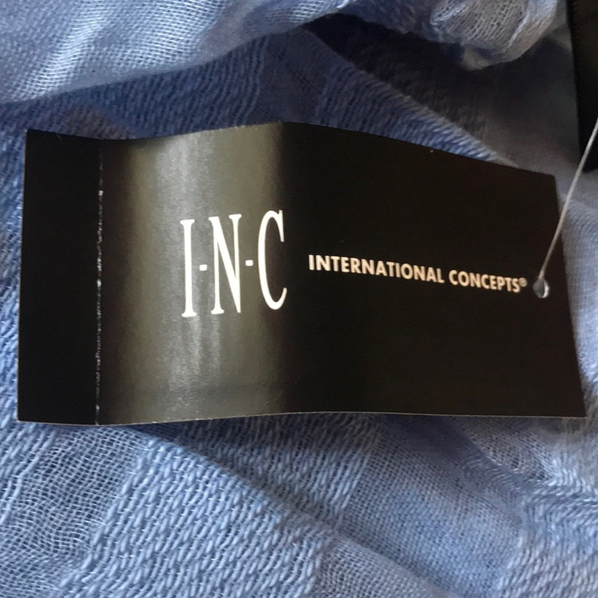 INC International Concepts Sheer Stripes Wrap Blue