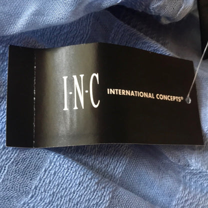 INC International Concepts Sheer Stripes Wrap Blue