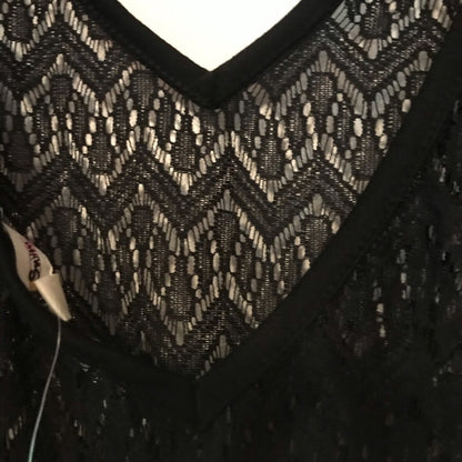 NWT Miken Crochet Caftan Swim Cover-Up Dress Black Size Large