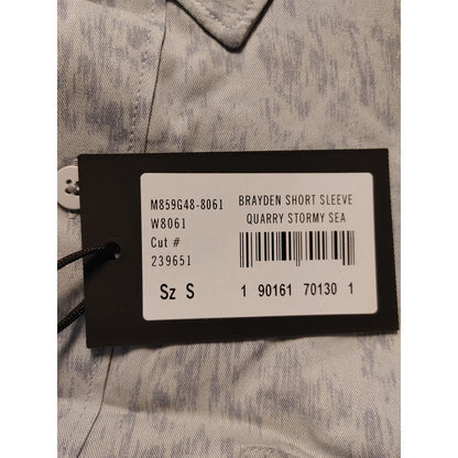 Paige NWT Brayden Short Sleeve Button up Quarry Stormy Sea Small