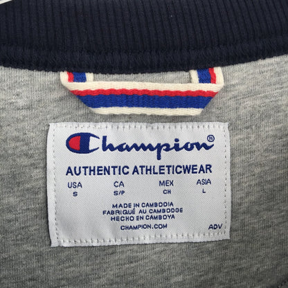 Champion Pullover Sweatshirt Long Sleeve Crew Neck Solid Navy Size Small