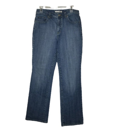 Chico's Strength Leg Jeans Mid Rise Medium Wash Denim Blue Size 1 Reg