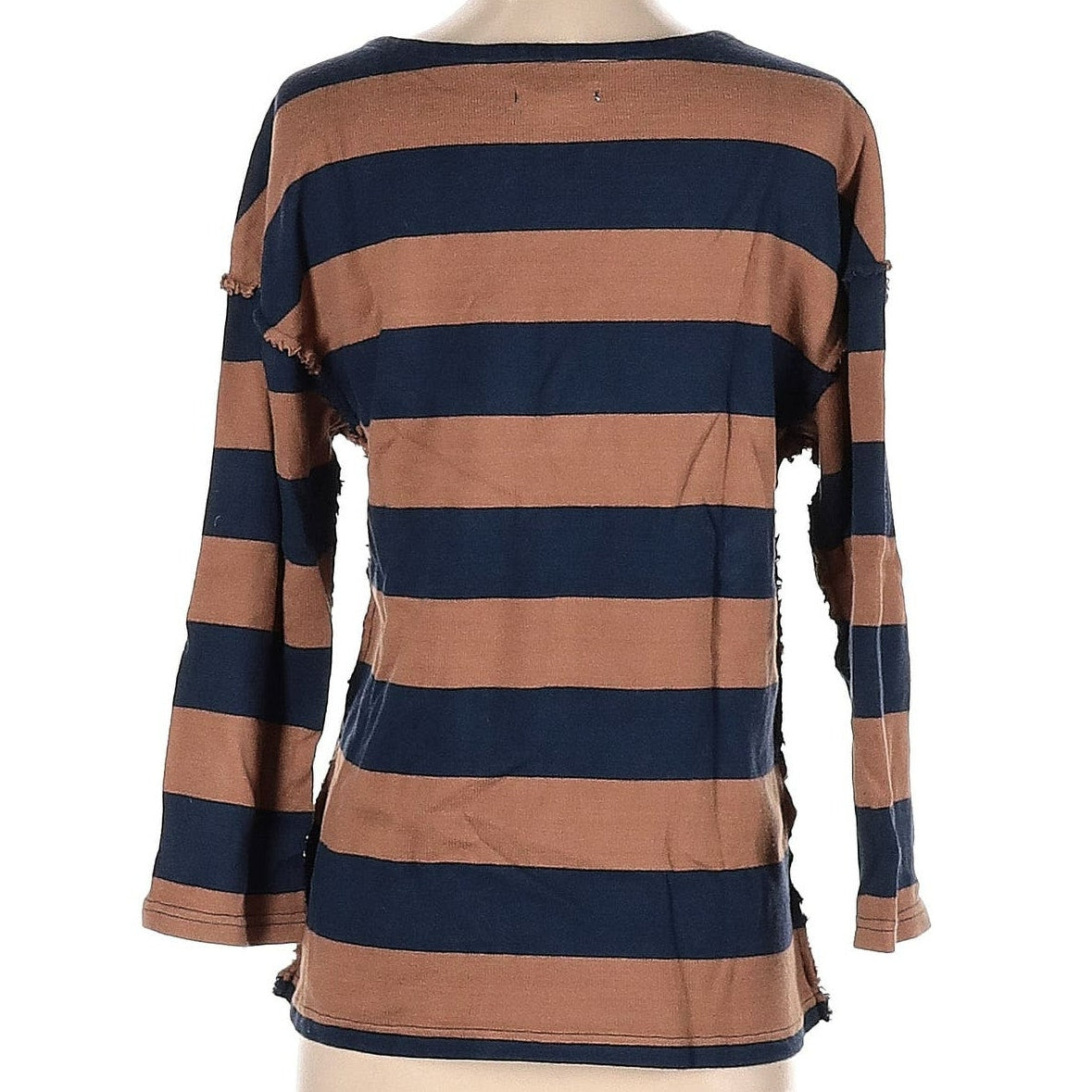 Madewell Inside-Out Seam Striped Pullover Sweater Size Medium in Brown/Blue NWT