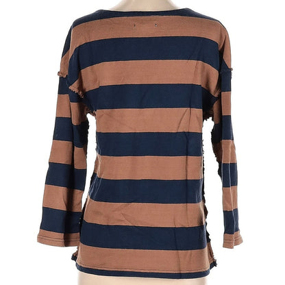 Madewell Inside-Out Seam Striped Pullover Sweater Size Medium in Brown/Blue NWT