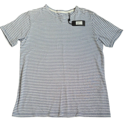 Rag & Bone Linen Blend Round Neck Tunic Top Sz 2XL Dusk Lavender Air Stripe NWT