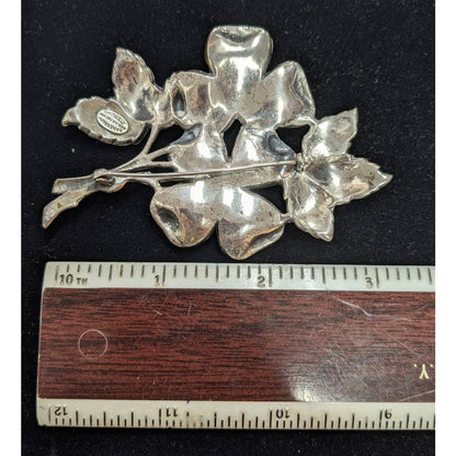 Vintage Danecraft Sterling Silver Brooch Flower Bouquet Pin Signed