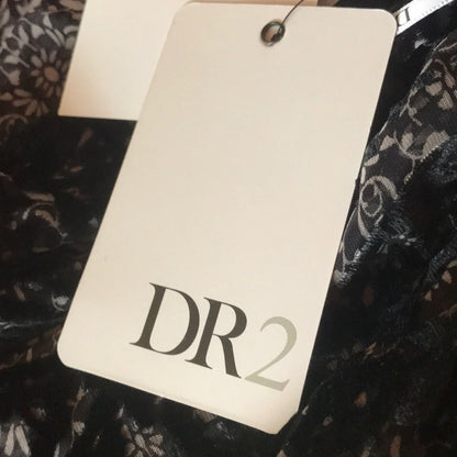 DR2 NEW Black Sheer Velvet Open Kimono Size 1X duster coverup Sheer lace