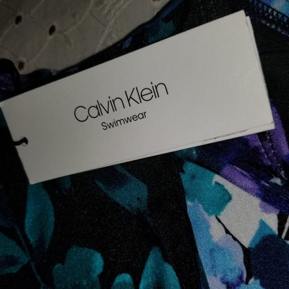 Calvin Klein Bikini Bottom Swimwear High Waist Floral SMall tummy control NEW