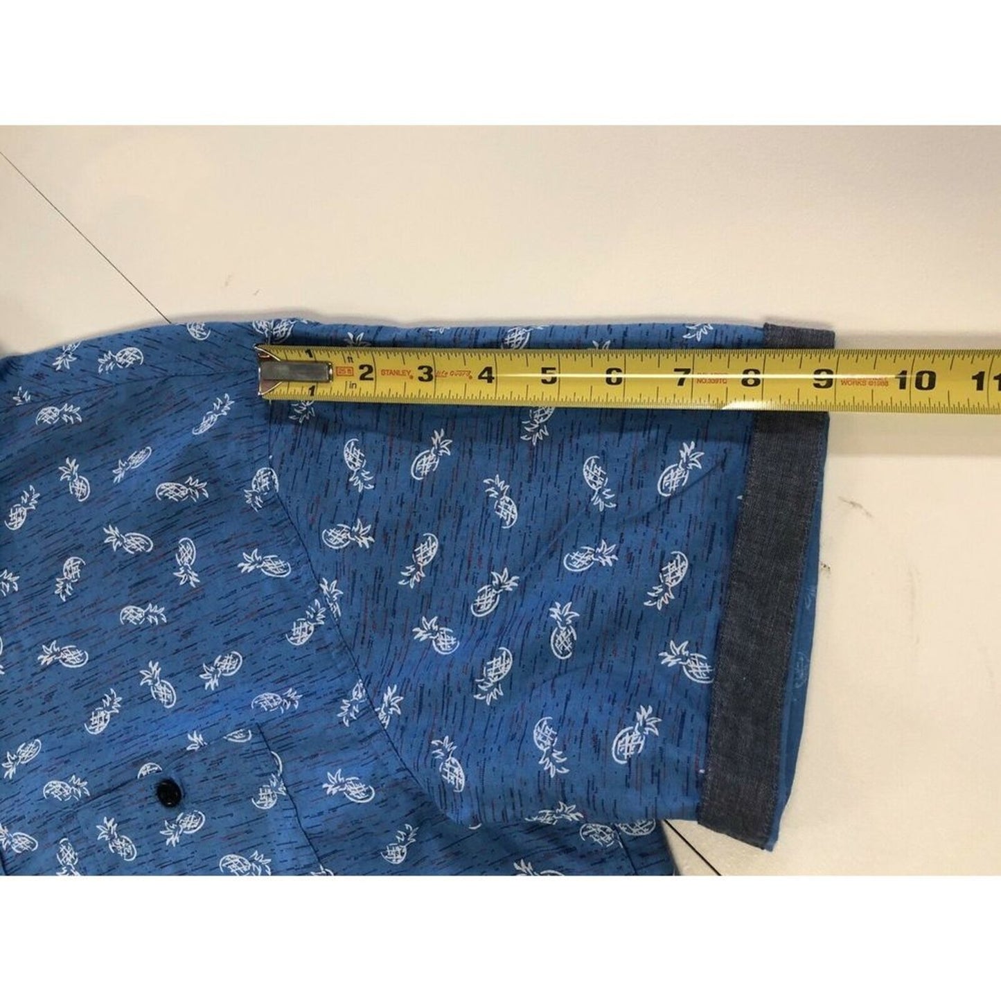 Eighty Eight Platinum Button Down Pineapple Print Shirt Large Cruise Cotton