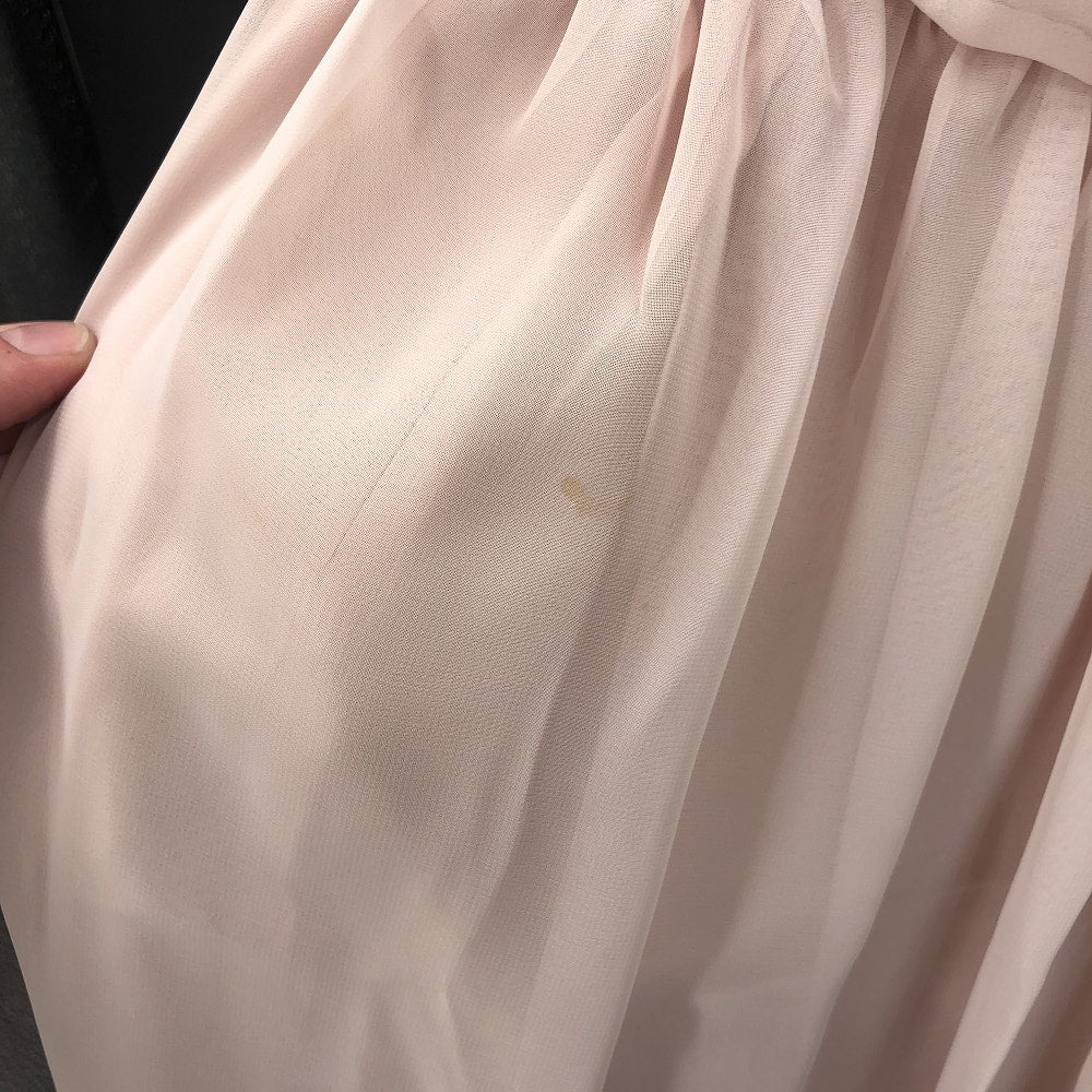 Miss Elliette Vintage 1990s Puff Sleeve Faux Wrap Pleated Dress Pink Medium