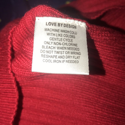 Love by Design NWT Red Skivvy Ribbed Sweater Large