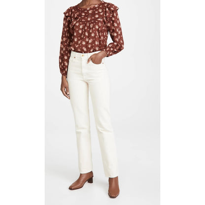 Madewell Tops Homestead Bouquet Size Medium NEW Ladder Trim Ruffle Cotton Blouse