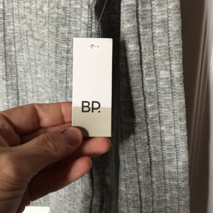 Bp Cozy Ribbed Turtleneck Top Relaxed Fit Long Sleeve Grey Heather Size Small