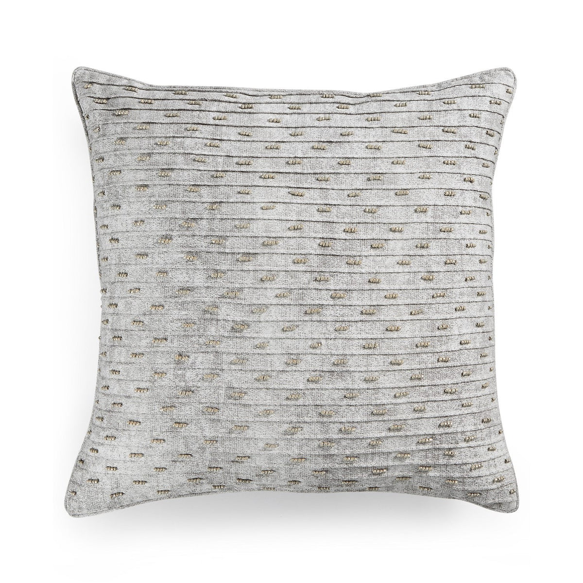 Hotel Collection Eclipse Beaded Texture 20" Square Decorative Pillow NEW gray
