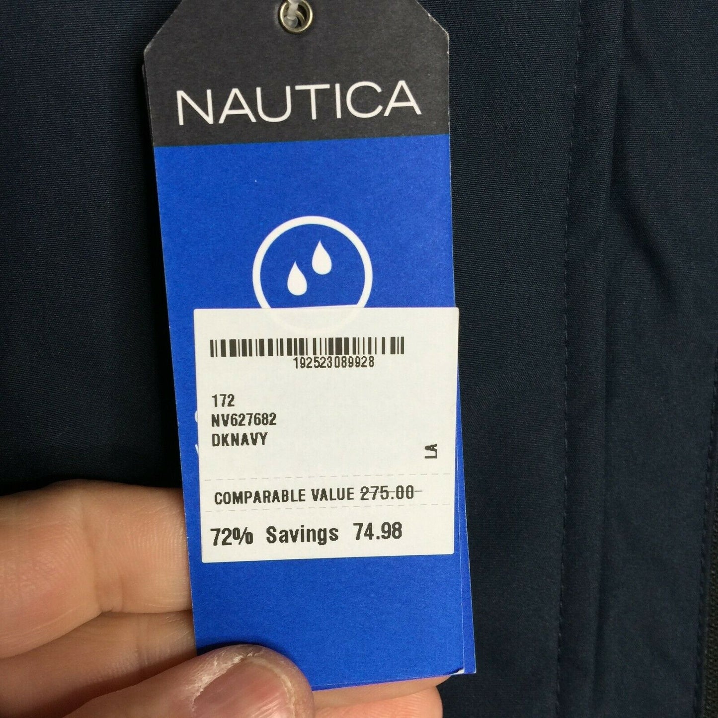Nautica Shell & Quilted Liner Hooded Jacket Long Sleeves Water-Resistant Large