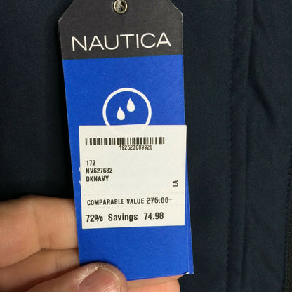 Nautica Shell & Quilted Liner Hooded Jacket Long Sleeves Water-Resistant Large