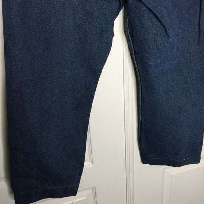 Wrangler Loose Fit Straight Leg Jeans Size 36" x 27" Denim Dark Wash HEMMED